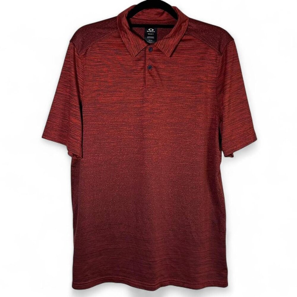 Oakley Gradient Polo Golf Shirt Heathered Red